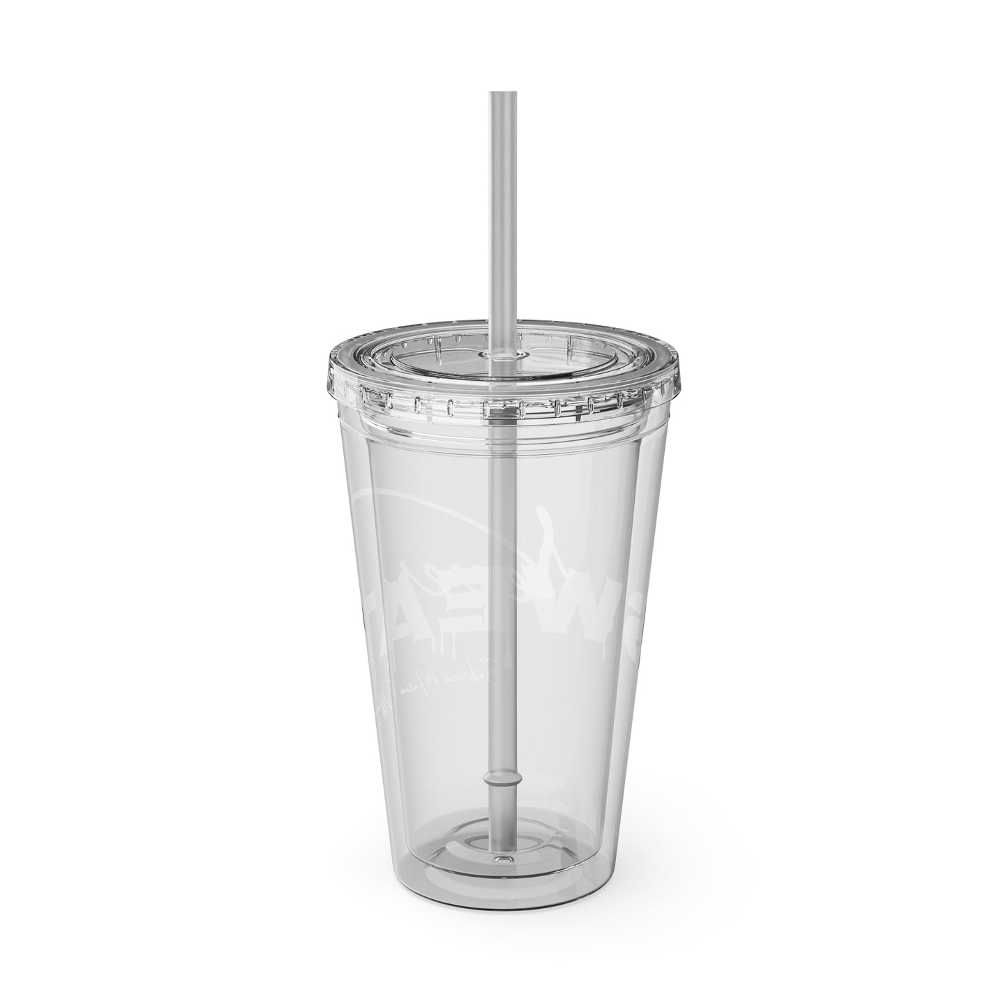 Never Sweat Official Sunsplash Tumbler with Straw, 16oz pink